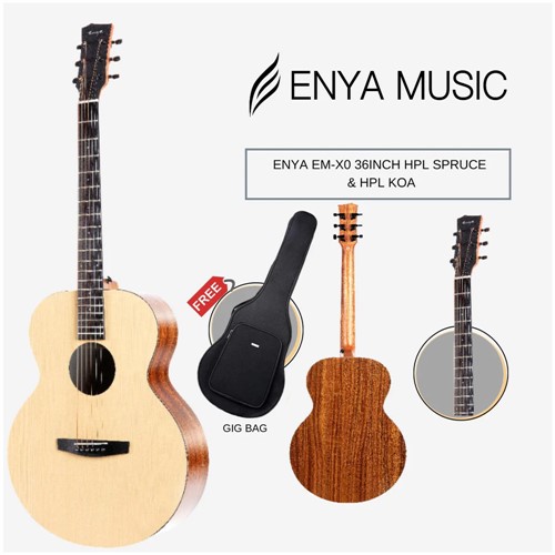 Đàn Guitar Acoustic Enya EM X0 Size 3/4 (Chính Hãng Full Box)  - (Bản sao)